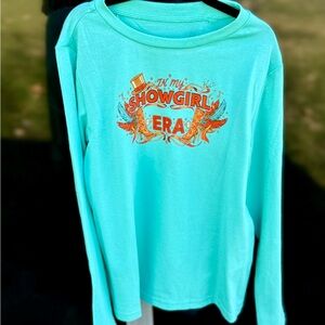 Showgirl Era Graphic Long-Sleeve Tee - Turquoise